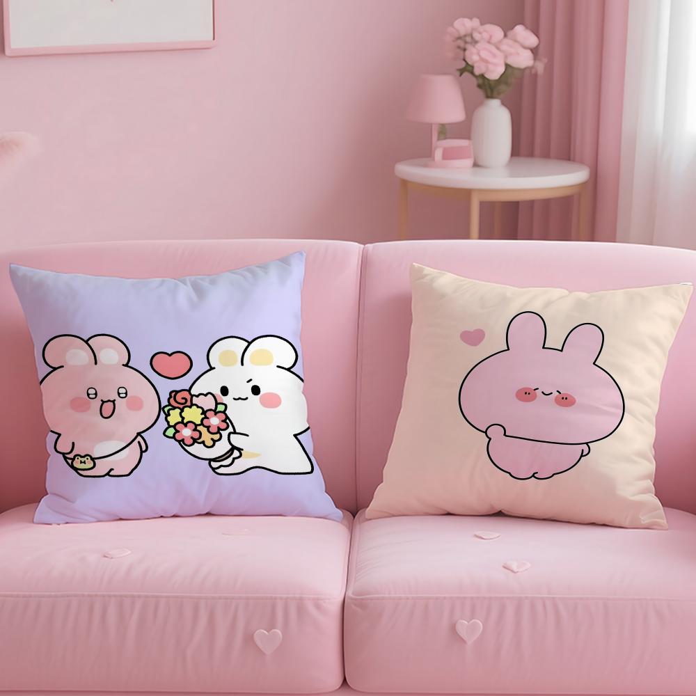 virtual character Asamimichaan Asleep Cushion Cover Soft & Easy-Wash Pillow Case – Versatile for Couch, Bed, Travel and Office