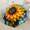 Cosmic Sunflower Bloom Compact Travel Automatic Umbrella with 8-Rib Compact Design All-Season Umbrella for Travel Elegant Women's Umbrella