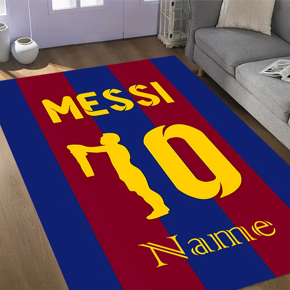 Messi's Celebration Moment Personalized Name Carpet Design for Dining Room Decorate room Hallway Kitchen Anti-slip Rug Anime Office Decor