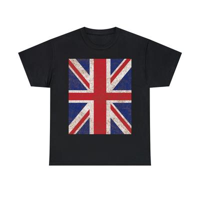 Koszulka z Retro Graficznym Wzorem Union Jack w Pionie, S-5XL