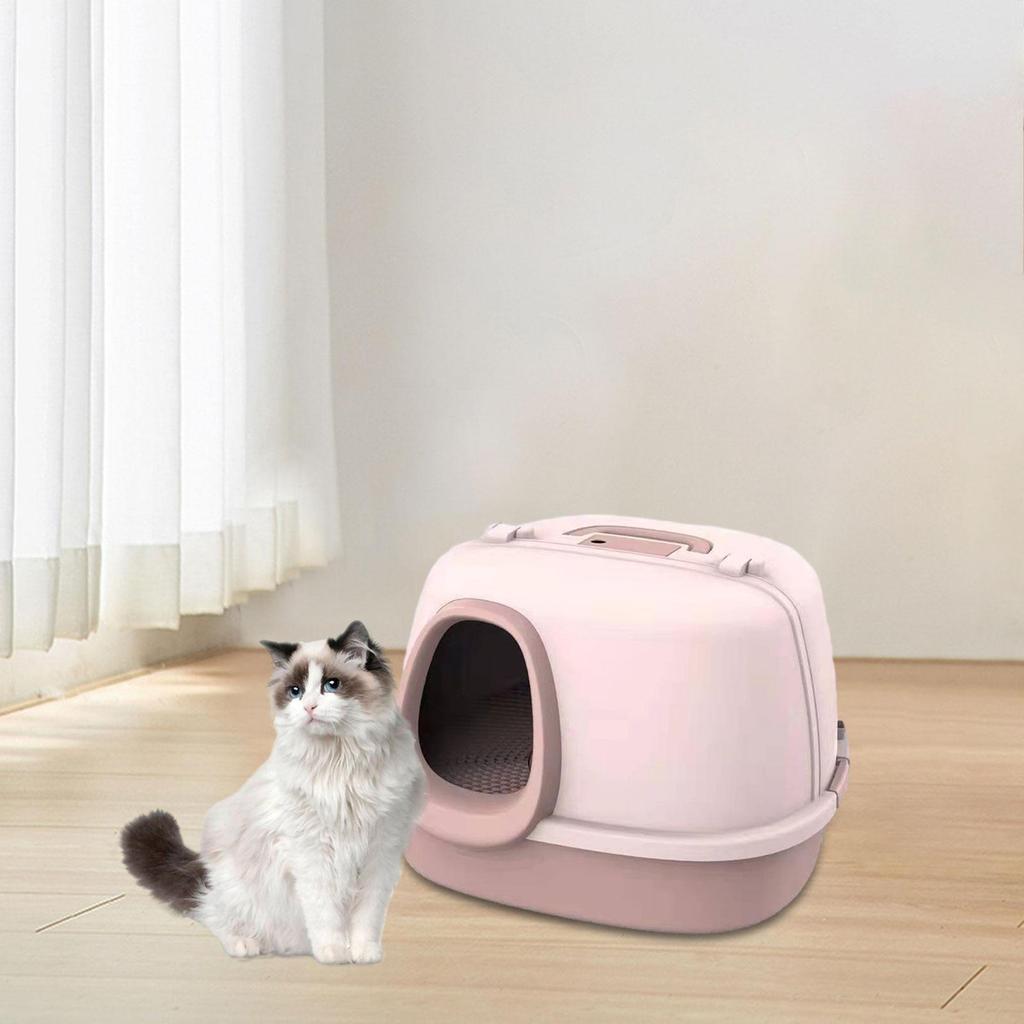 Anti Splashing Cat Litter Tray with Frame Large Foldable Pet Toilet for Indoor Cat Enclosures and Cages