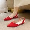 2025 Neue Sommer Damen Niedrige Absätze Sandalen Mode Wildleder Spitzschuh Flache Damenschuhe für Damen Lässige Slipper Zapatos De Mujer