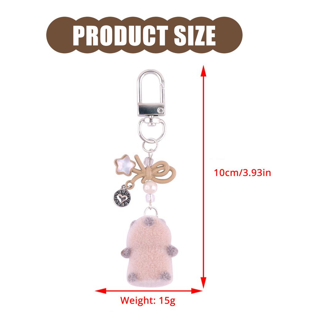 Adorable Felt Groundhog Keychain Animal Pendant Keyring Ornament Lightweight and Stylish Accessory for Bags Or Cars