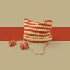 Cute Knitting Striped Devil Ear Casual Cap Japanese Beanie Hat Bonnet Hats Knitted Wool Caps