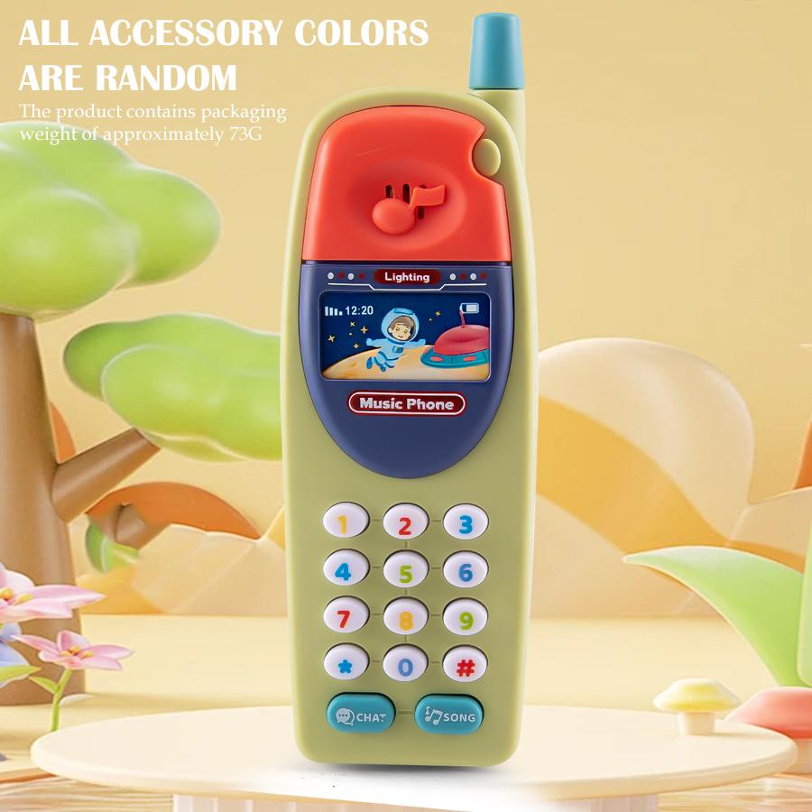 Play Phone Toys for Kids, Fun Music Simulation Phone Lighting Learning Cellphone Toy 4 Color Could Be Chosen Excluding Batteries