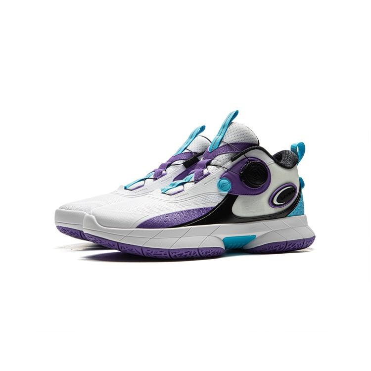 Li Ning Kids Basketball Woven Sports Comfortable Non-Slip Shock Absorbing Wear-Resistant Rebound Breathable Mid-Top Basketball Shoes YKBU092-5
