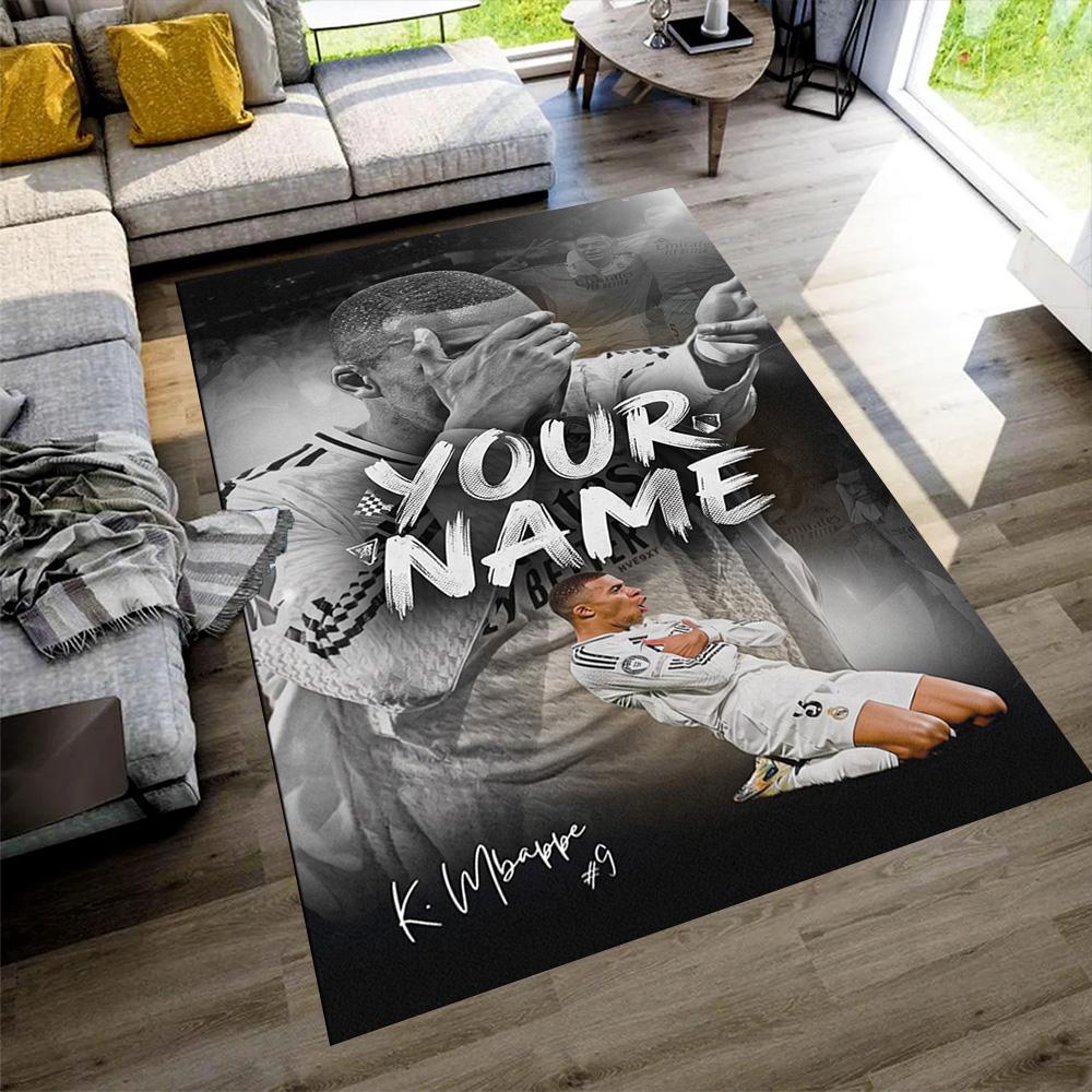 Mbappé Customizable Name Area Rug Suitable for Game Room Foyer Decorate room Dining Room Antislip Carpet Anime Office Decor
