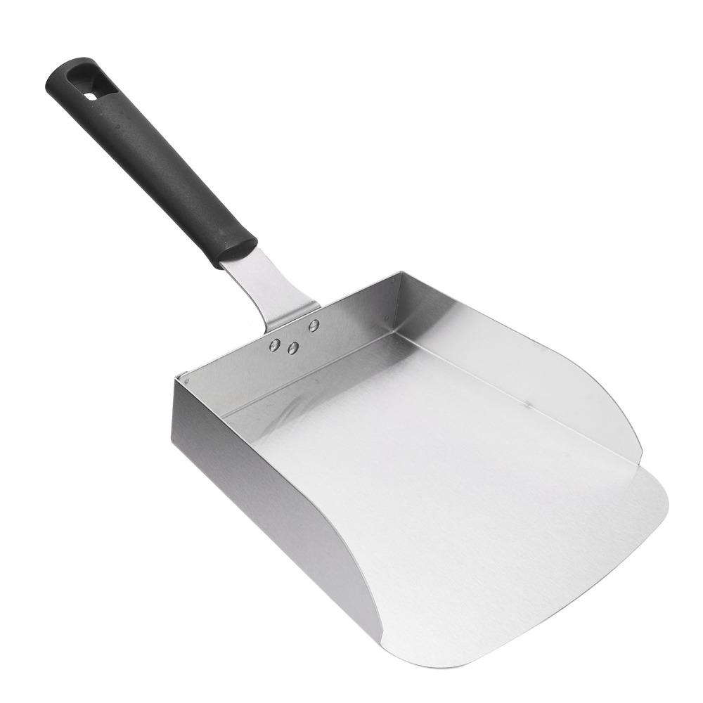 Large Food Shovel with Handle Griddle Spatula Food Mover Griddle Scoop BBQ Flat Top Grill