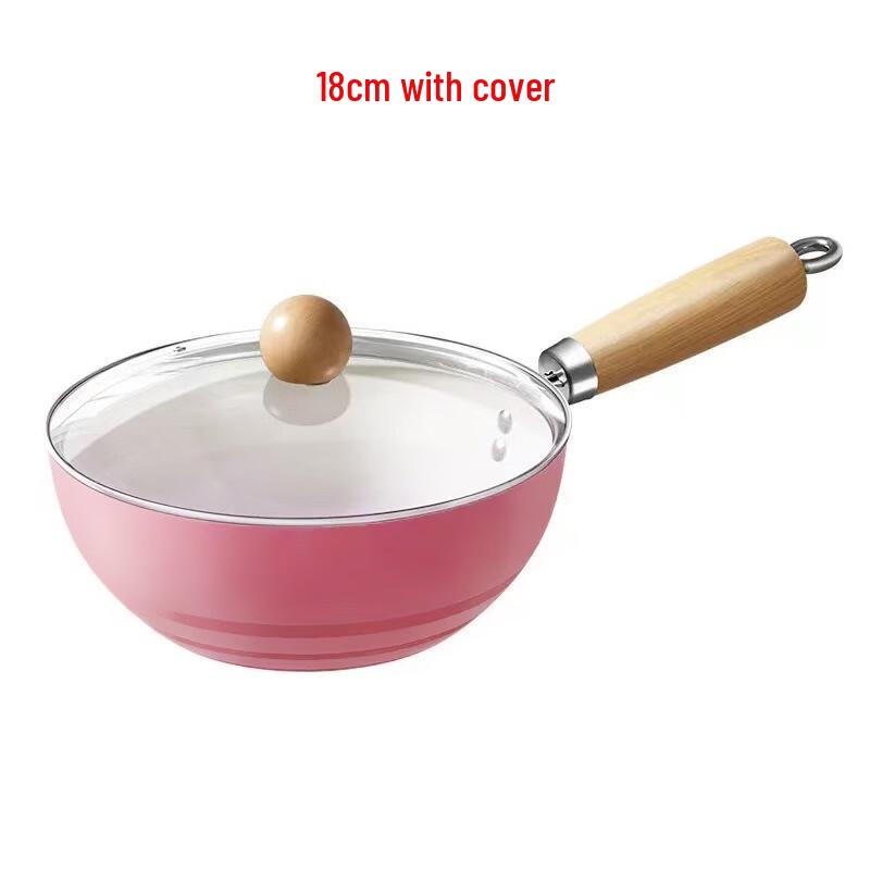 Wutuo Mini Flat-Bottom Iron Stir-Fry Pan with Lid, 24cm