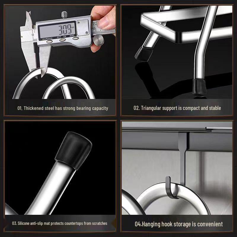 304 Stainless Steel Cutting Board and Pot Lid Holder - Kitchen Storage Rack for Knives and Chopping Boards