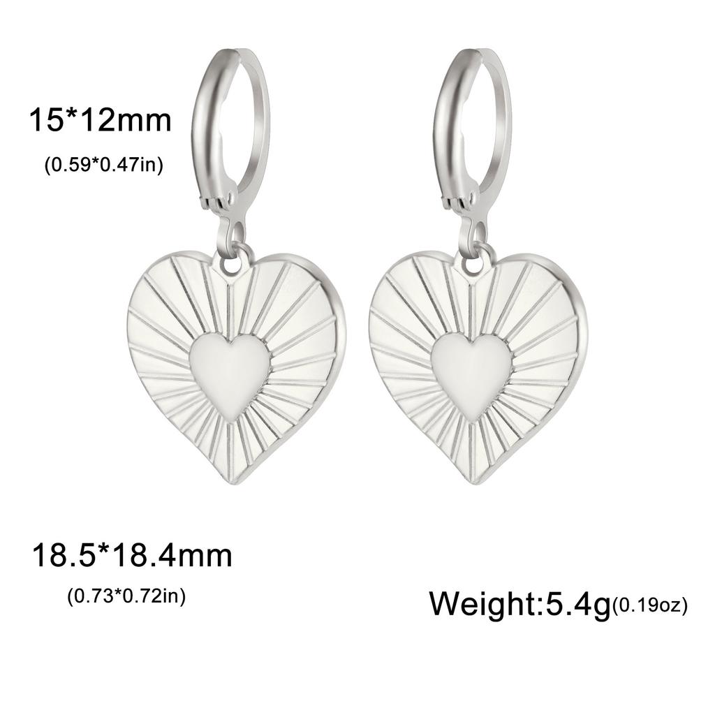 Heart Shaped Starfish Sun Pendant Hoop Earrings For Women Fashion Jewelry Gift