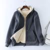 Thick Fleece Hooded Jacket Autumn and Winter Loose Casual Warm Sportswear Cardigan Hooded Sweatshirt for Women