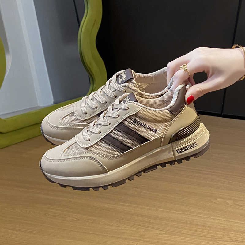 Fashion Thick Bottom Thick Heeled Spring Running Beige Woman Sneakers Women's Sports Shoes Sapatenis Products The Most Sold Sapa