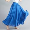 38-Color Plus Size Japanese Cotton Linen A-Line Midi Skirt with Elastic Waist