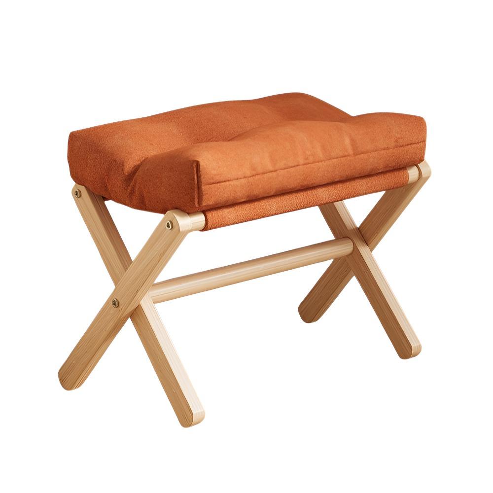 Cotton-filled Cushion Footstool Compact Design Folding Stool Foldable Footstool  Naps Rest