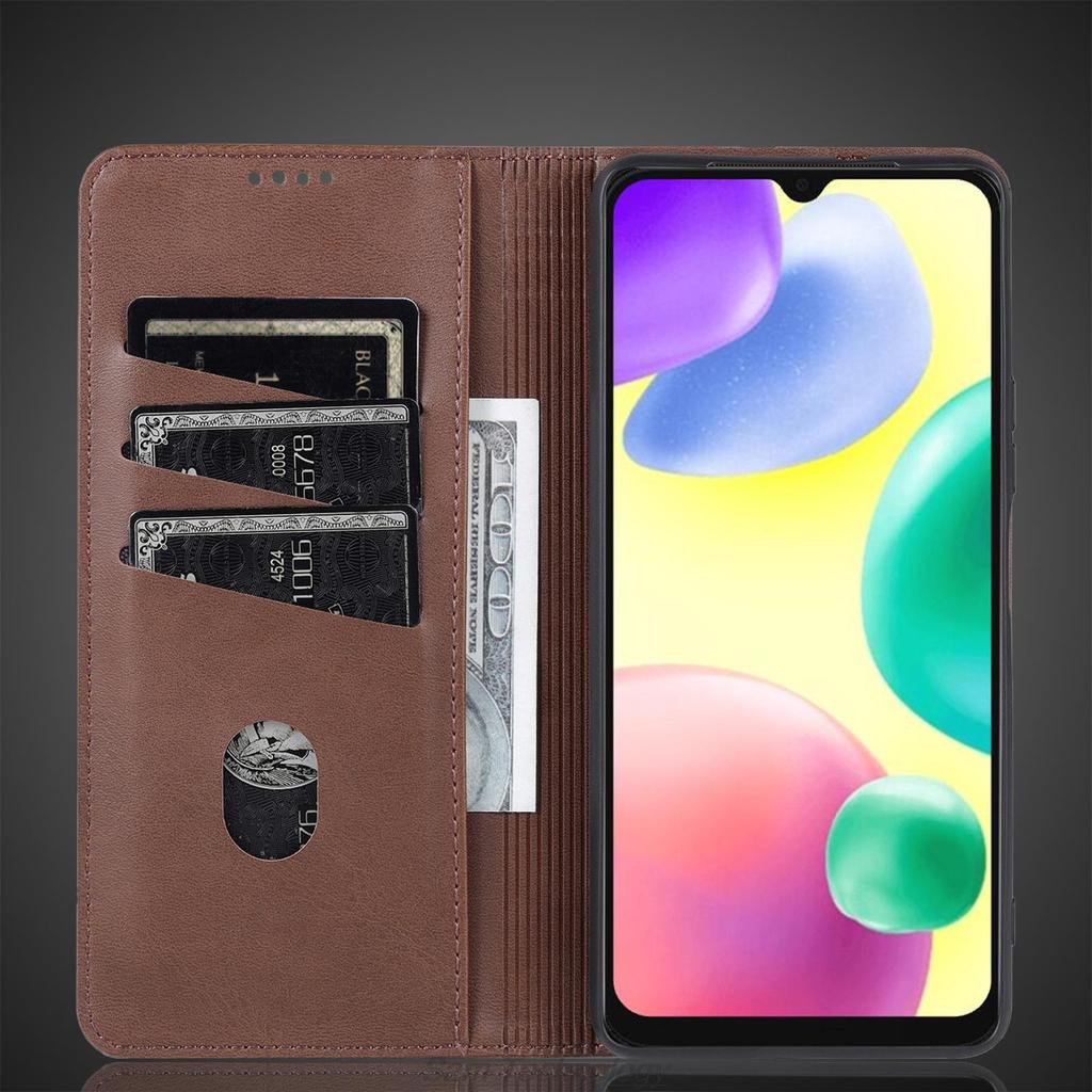 Luxusní kožené pouzdro s magnetickou adsorpcí pro Xiaomi Redmi 9C / Redmi 9C NFC Flipové pouzdro Ochranné pouzdro Capa Fundas Coque