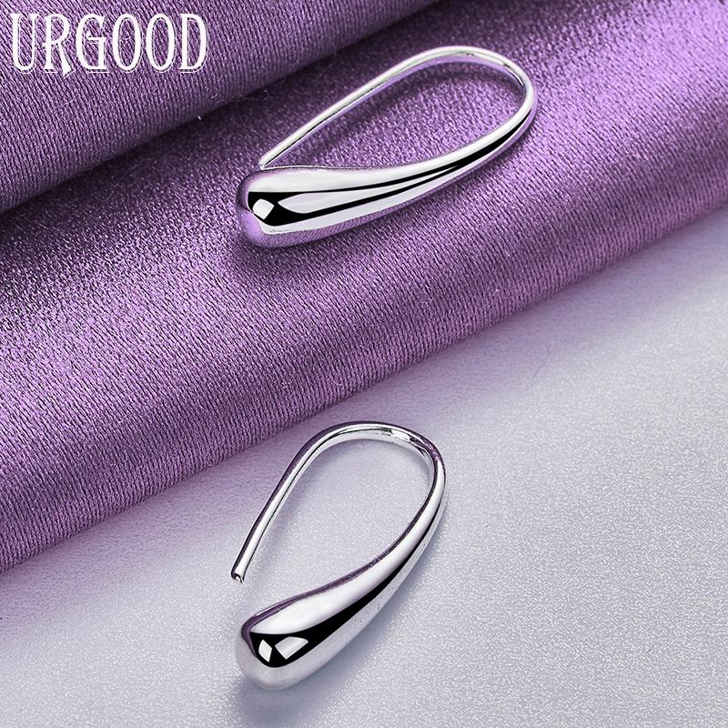 Серьги-подвески в виде капель воды/дождя из стерлингового серебра 925 пробы — фото 4