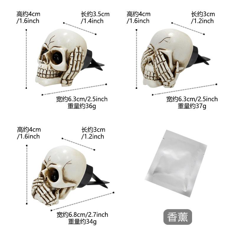 Skull-Shaped Aromatherapy Ornament Halloween Decor Car Accessory Ghost Festival Colorful Skull-Shaped Aromatherapy Decor Small Gift