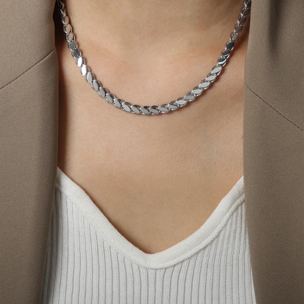 Neuer Stil Twist Gliederkette & Armband Schmuckset Titanstahl Goldfarben Kette für Damen