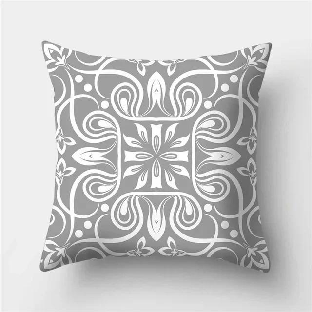 Home Decor Stylish Gray Pattern Digital Print Pillow Covers Pattern Cushion Cover Suitable for Sofa Bedroom Car Pillow Cover