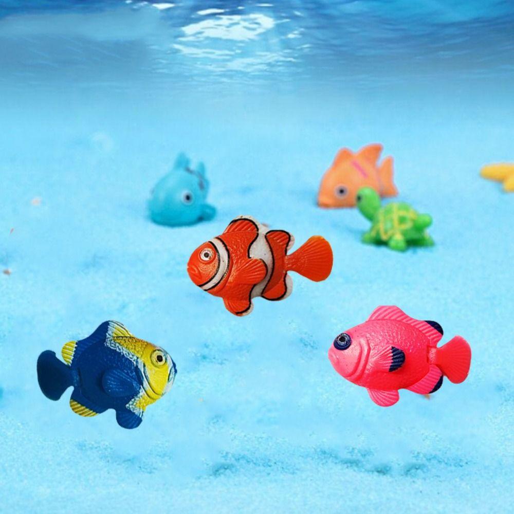 5pcs Decorative Artificial Clownfish Simulation Plastic Floating Fishes Random Color Simulation Ocean Tropical Fish