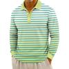 Men's Casual Striped Print Button-Up Long-Sleeve Tops