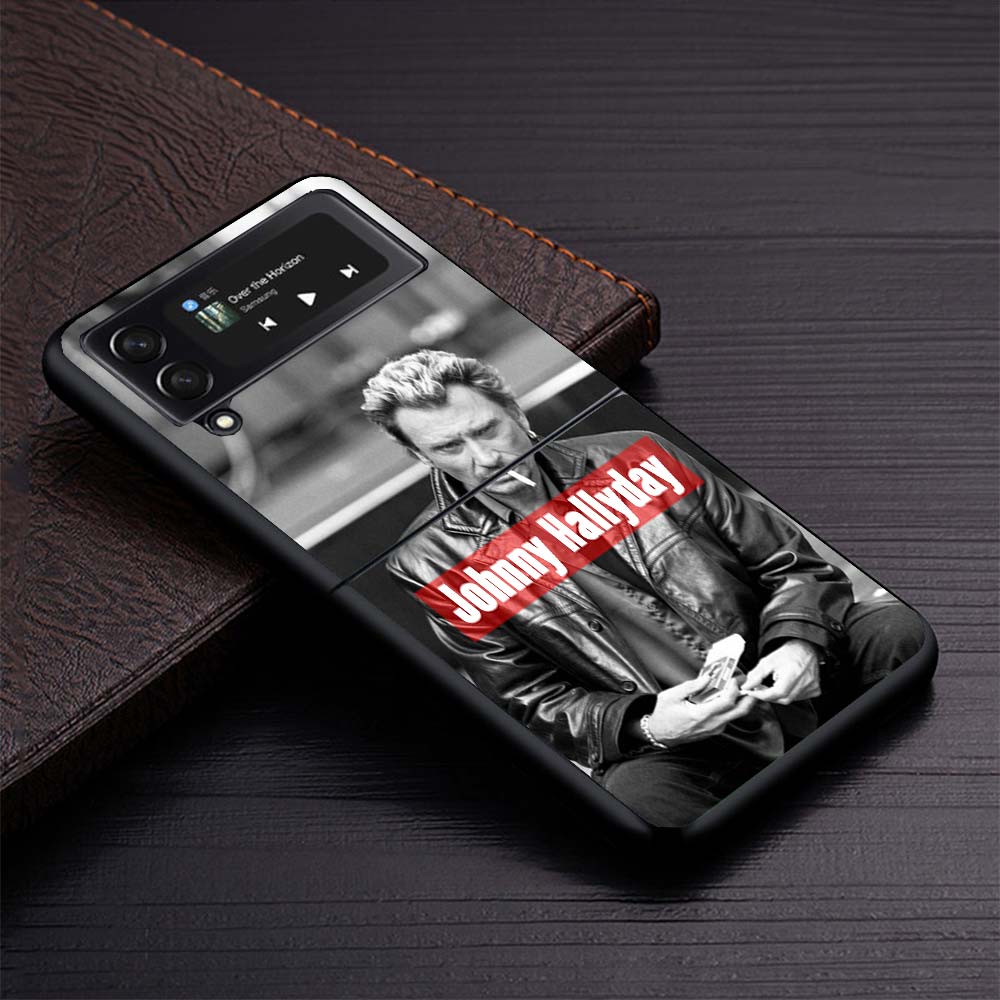 Johnny Hallyday Music Phone Case for Samsung Galaxy Z Flip7 Flip6 5G Flip4 Flip5 Flip3 Cover Z Flip 7 6 5 4 3 PC Shell Coque Gal