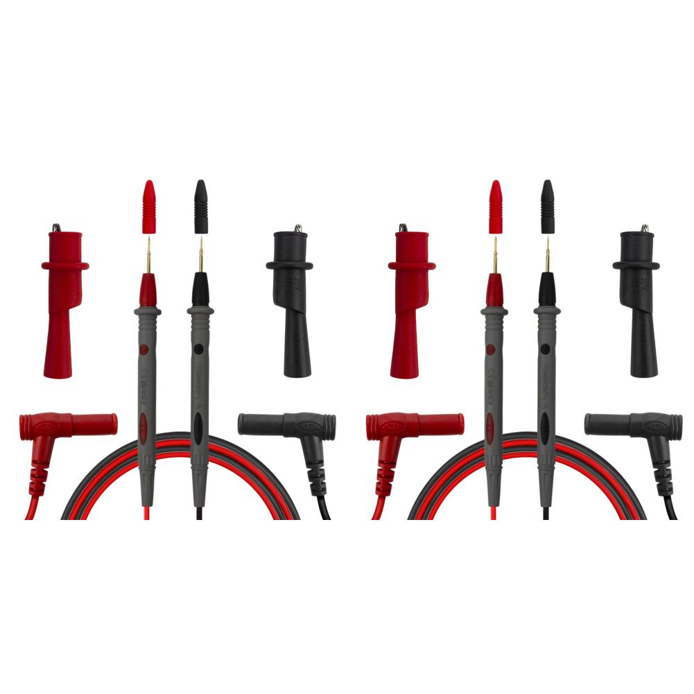 Messleitung 1000V 20A Multimeterleitung Amperemeter Messkabel Messgerät Messstift+2 Stück Klemmen für Haushaltsstromzubehör