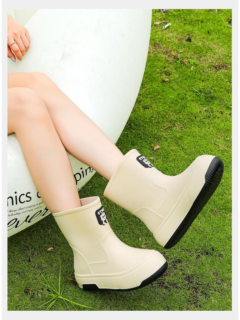 2025 Dámská móda Vodotěsné holínky - Teplé, Krátké, Silná podrážka, Boty z měkké gumy