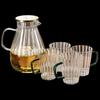 Deer Color 2L Striped Glass Pitcher and 4 Mugs Set