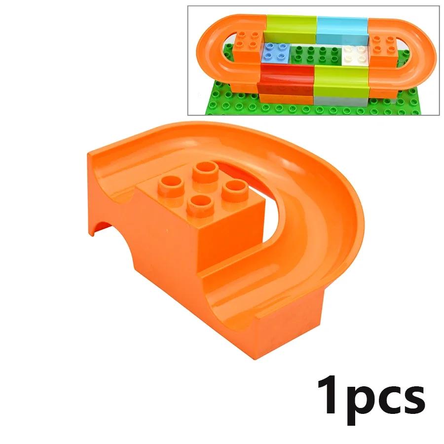 Nagy méretű csúszda, verseny, futópálya, labda, tégla, nagy részecske, építőkocka, tölcsér, csúszda, labirintus, kiegészítők, gyerekjátékok, kompatibilis duploe-k