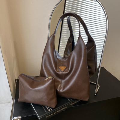 Vintage Slack Tote Bag Women'S Winter Large Capacity Versatile Commuter Underarm Shoulder Bag