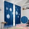 2pcs,2D plane printing Creative Curtains White Snowflake Durable Polyester (without rod) Decorations Outdoor Perfect for