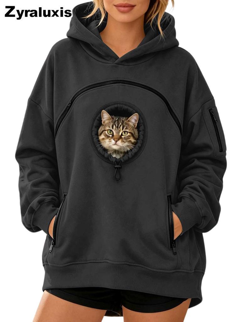 Sweat à capuche polaire à manches longues pour femme Manteau chaud d'hiver
