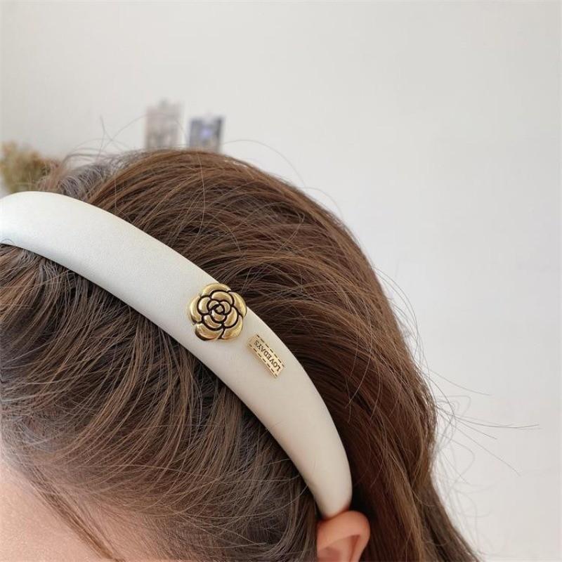 French retro sponge headband camellia decoration simple and elegant temperament hair band hair accessories