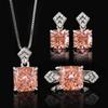 Jewelry Jewelry Set Earrings Ring Necklace Papalacha Ice Flower Square Fashion Light Luxury