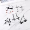 Vintage Gothic Vampire Bat Black Rose Earrings for Women 2025 Creative Holiday Party Personalized Jewelry Halloween Gifts