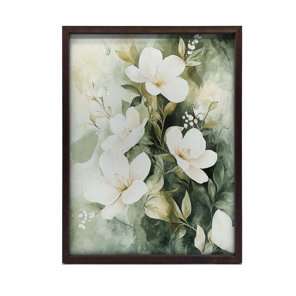 Floral Bouquet On a Green Background Floral Bouquet On a Green Background, 50X70 Cm, Frameless, Premium Canvas On Stretcher