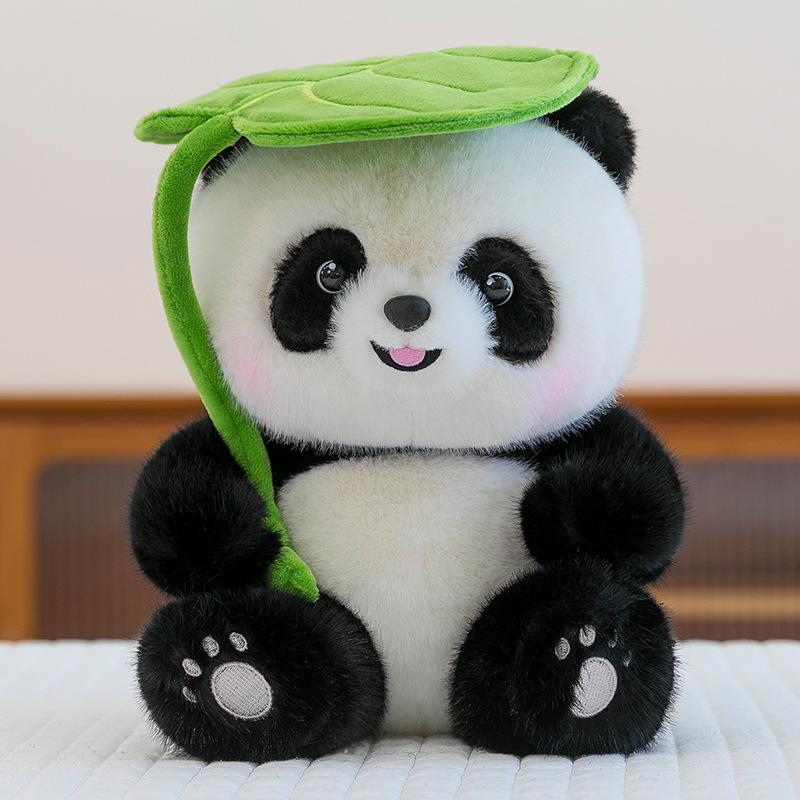 Cute Leaf Panda Doll Plush Toy Giant Panda Zoo Event Souvenir Sichuan Panda Doll