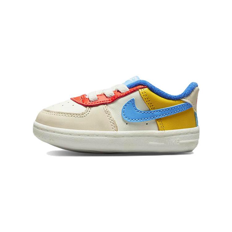 

Nike Force 1 Slip Resistant, Abrasion Resistant, Lightweight Low top Toddler Shoes White Blue Infant And Toddler DM1018-100 19.5