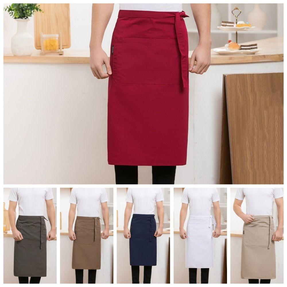 Antifouling Waiter Waist Apron Adjustable Chef Uniform Professional Half Apron Cafe