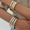 Simple Personality Gold Color Sliver Color Geometric Circle Bright Surface Metal Bangles for Women Hip-hop Punk Jewelry Gifts