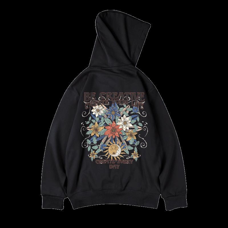 Trendy Fleece-Lined Plus Size Hoodie for Men, Loose Fit, Spring/Autumn Outerwear