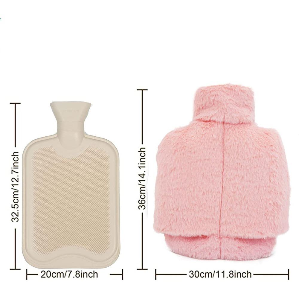 Safe Water-filled Rubber Foot Warmer with Plush Cover Anti-slip Foot Heating Pad Soft Explosion Proof Feet Warmer Sofa