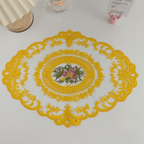 Vintage Floral Lace Tablecloth Handwoven Hollowed-Out Design For Elegant Home & Living Room Decor Perfect For Coffee Tables Coffee Tablecloth