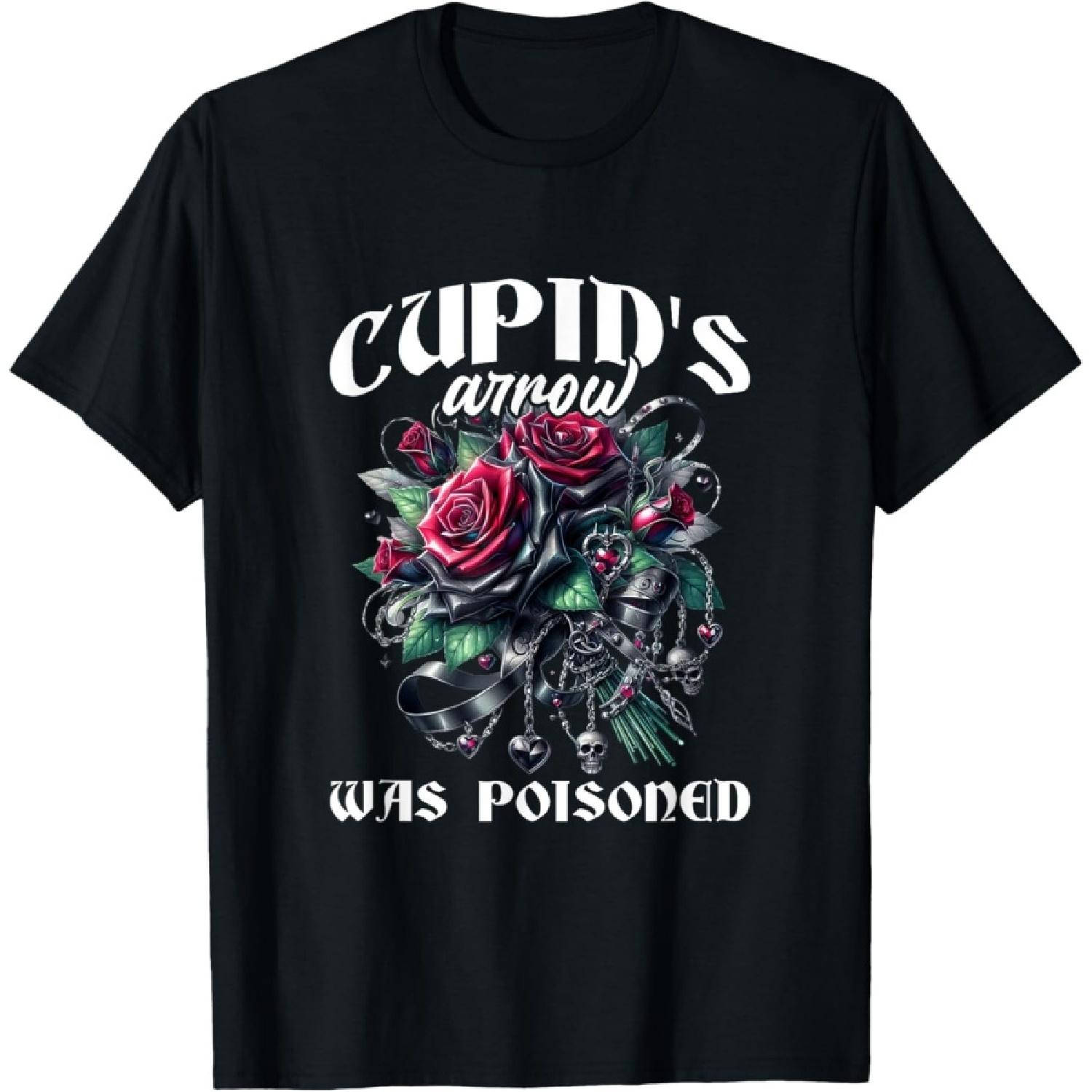 Cupid s Arrow Was Poisoned Gothic Anti Valentines Goth Girl T-Shirt(13) S
