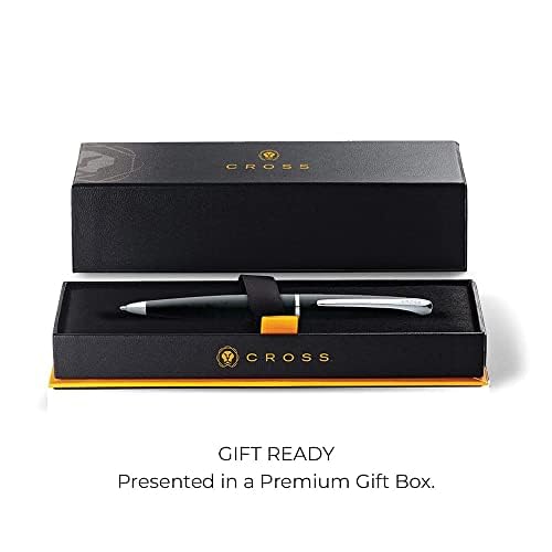 CROSS ATX Ballpoint Pen, Medium Nib, Oil-Based Ink, Perfect Gift for Job Promotion/Retirement, Includes Gift Box and Shopping Bag, Bassault Black