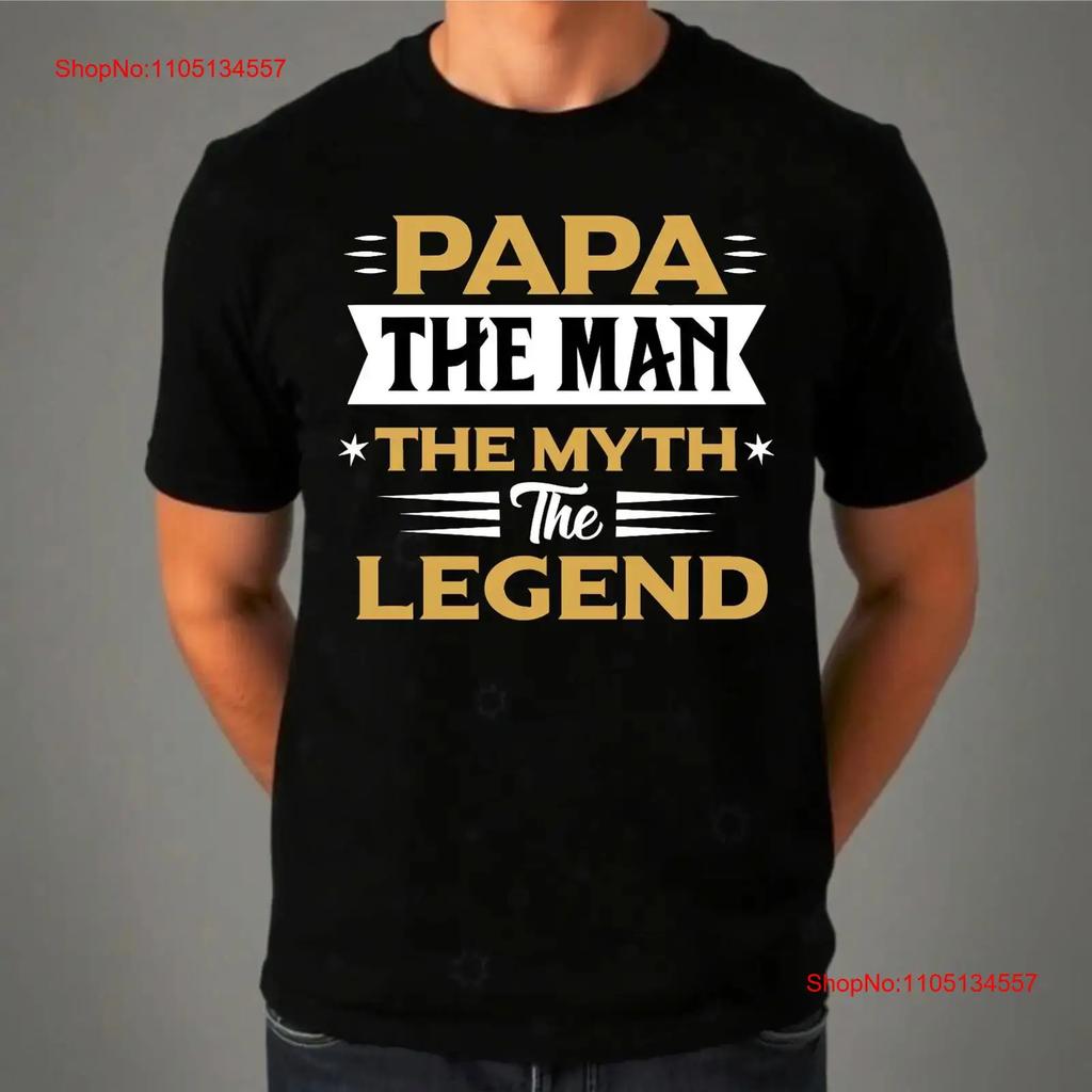 Papa The Unisex Myth Legend T Shirt Fathers Day Birthday Top vintage Washed fashion designer clothes Comfortable graphic Versatile