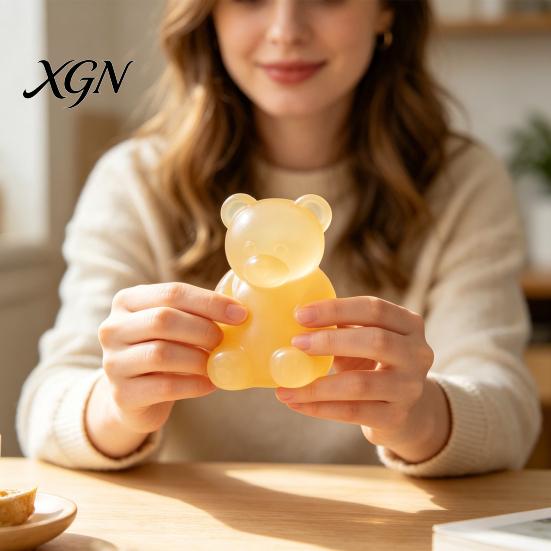 Relaxation Soft Toy Bear Shape Stress Relief Toy, Elastic Sensory Fidget High Density School Bag Durable TPR Ball, Portable Pinch for Kids
