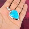 Blauer Türkis Handgemachter Edelstein Anhänger, 925 Sterling Silber Antik Schmuck Anhänger, Für Verlobungsgeschenk